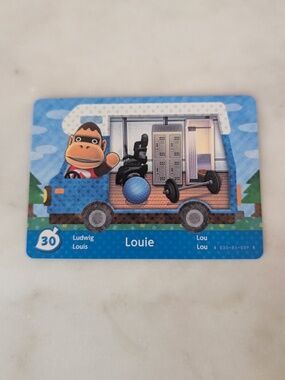 Louie 30 Animal Crossing Welcome Home Amiibo card RV series mint new unscanned